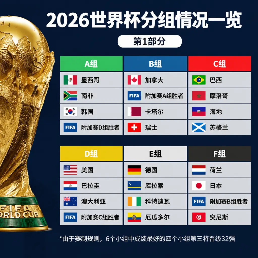 2026世界杯分组情况一览