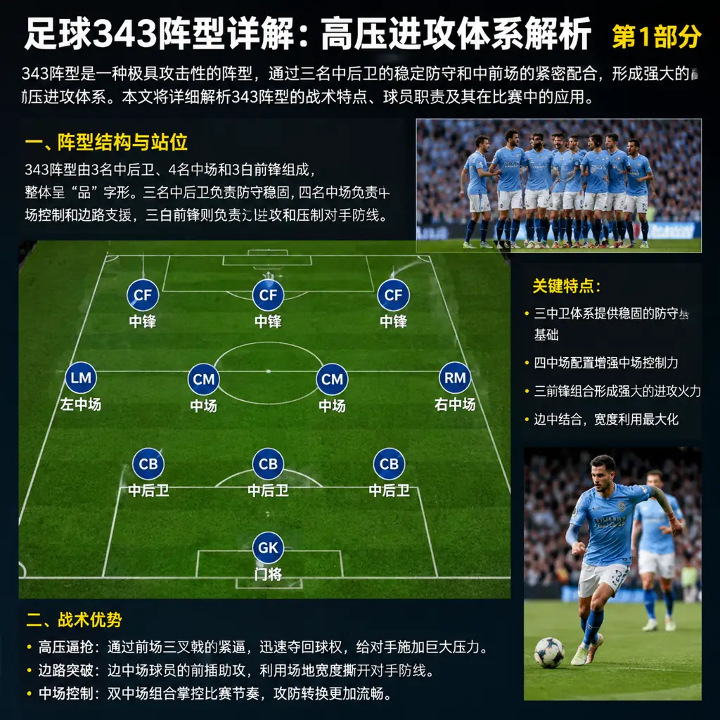 足球343阵型详解：高压进攻体系解析