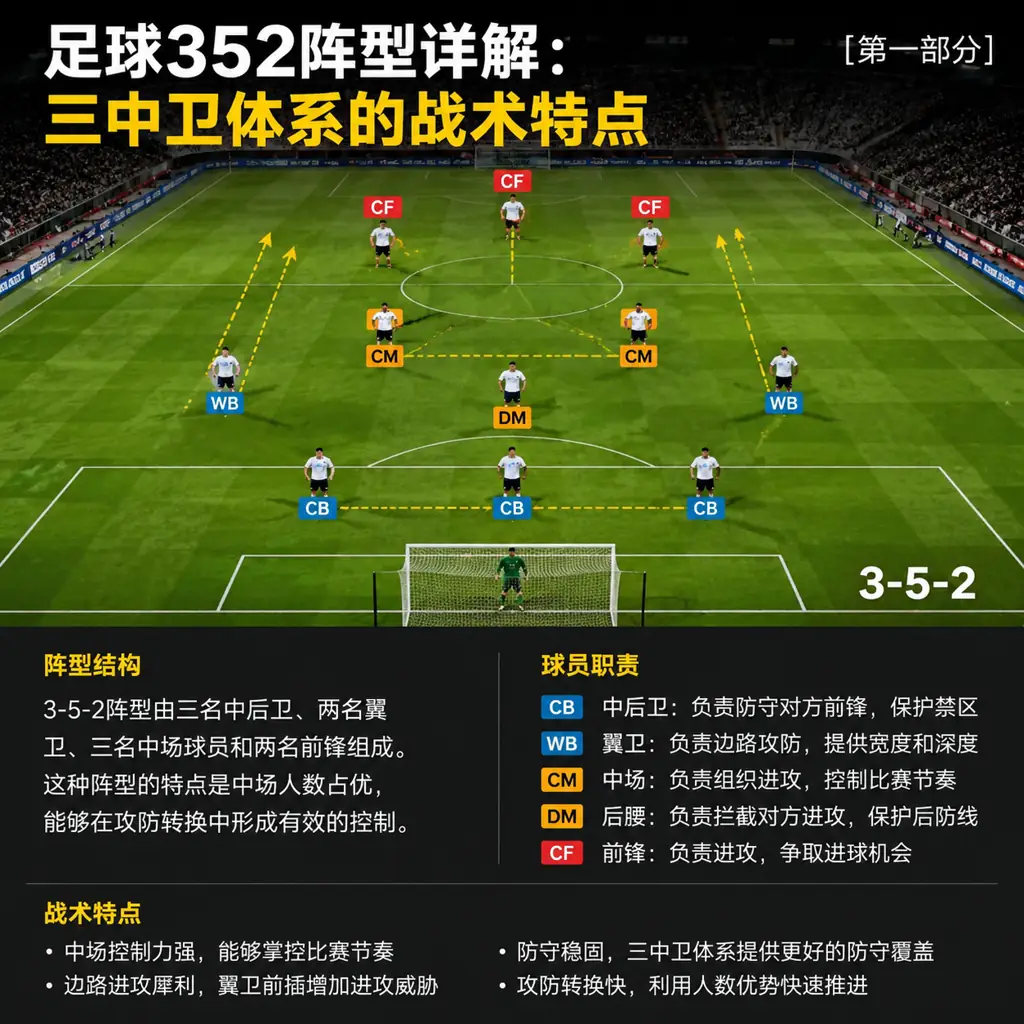 足球352阵型详解：三中卫体系的战术特点