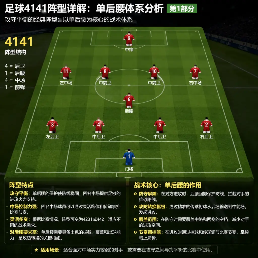 足球4141阵型详解：单后腰体系分析
