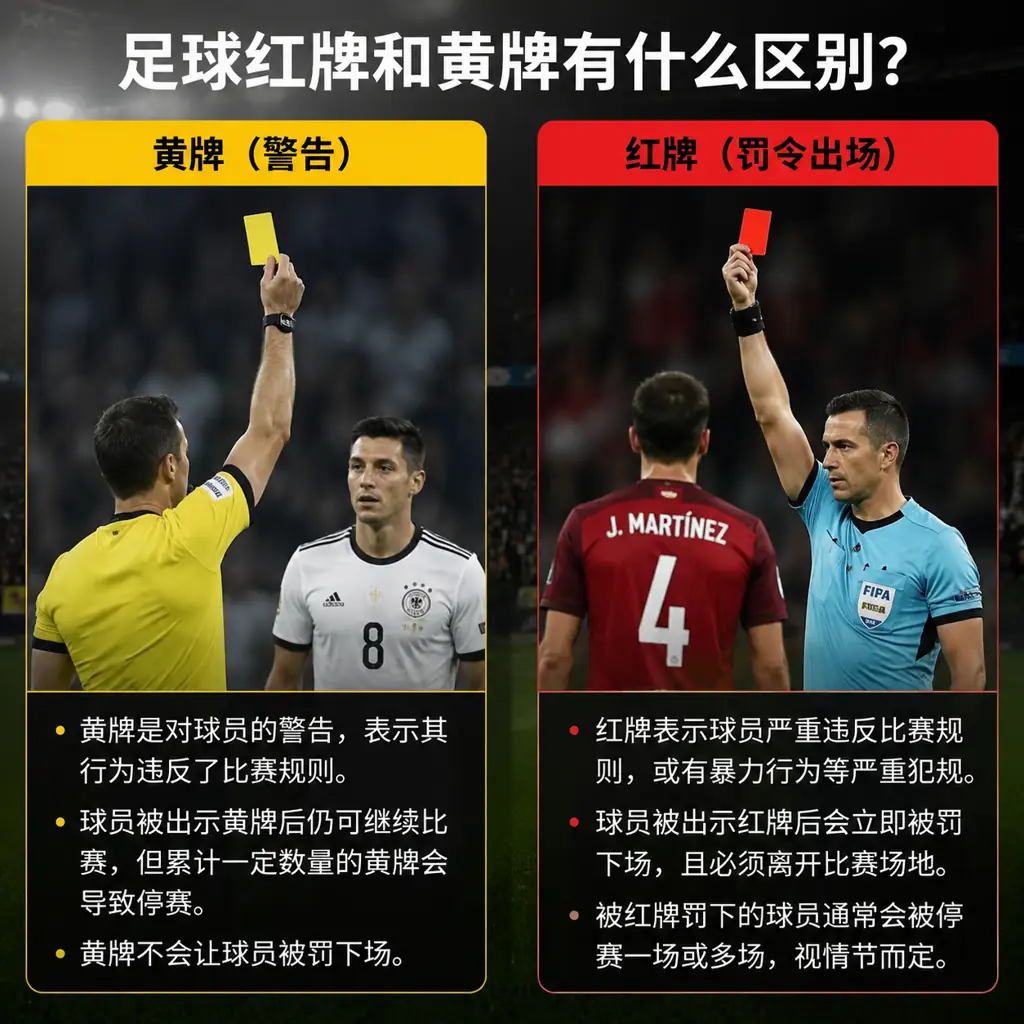 足球红牌和黄牌有什么区别