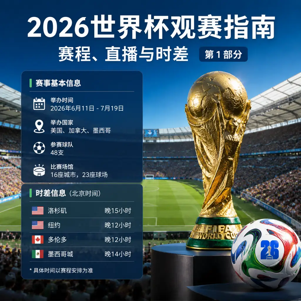 2026世界杯观赛指南：赛程、直播与时差