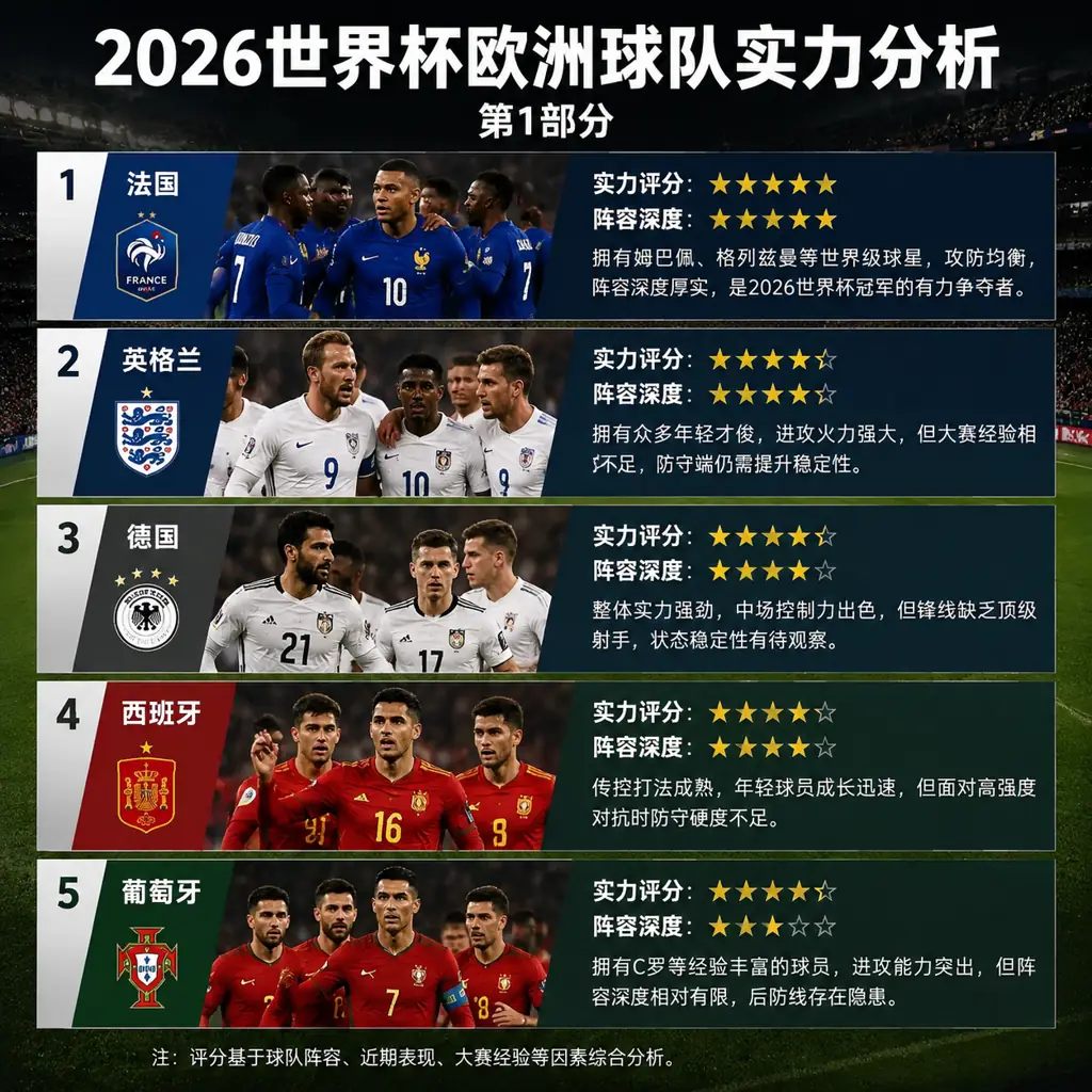 2026世界杯欧洲球队实力分析