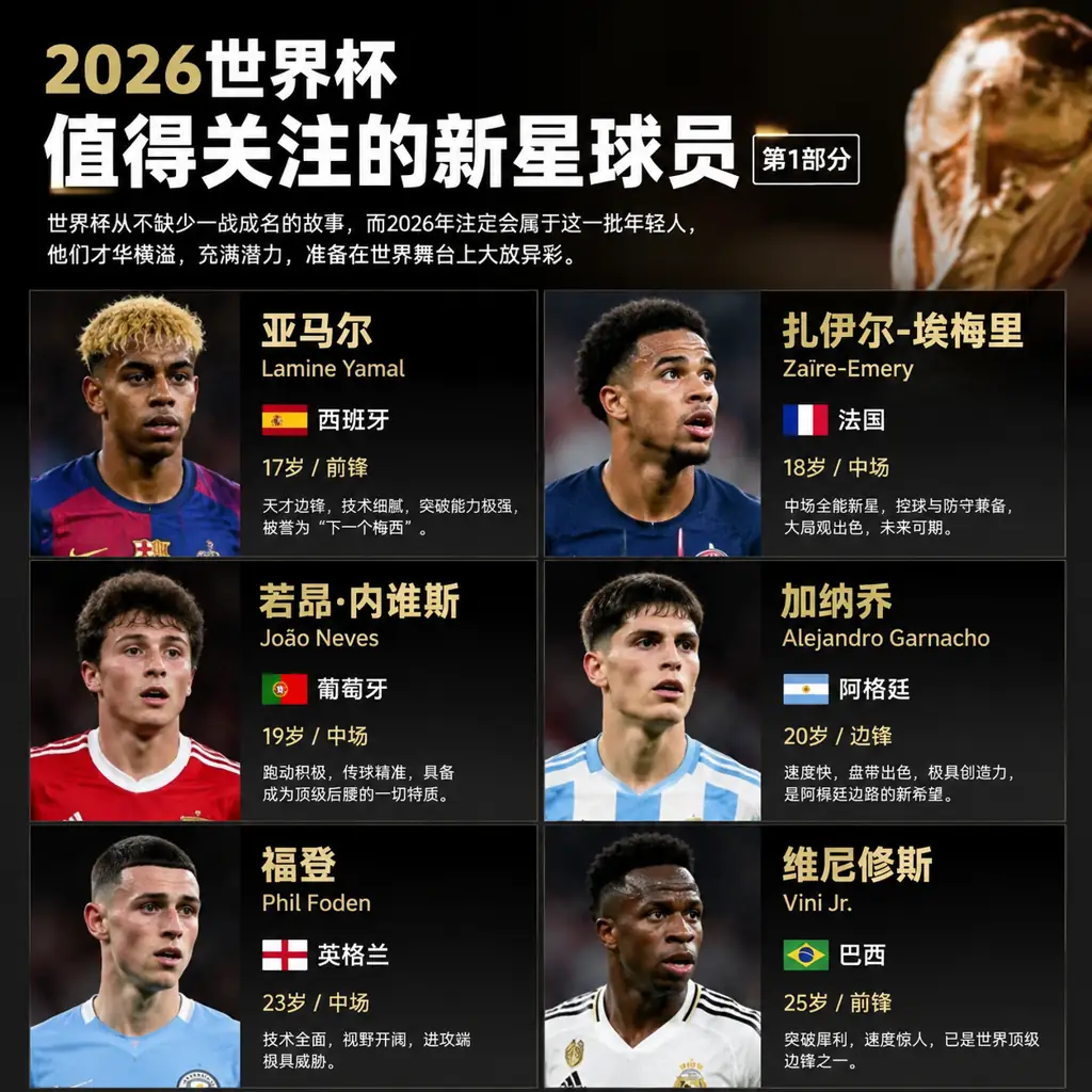 2026世界杯值得关注的新星球员