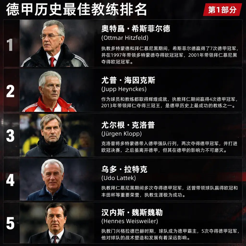 德甲历史最佳教练排名