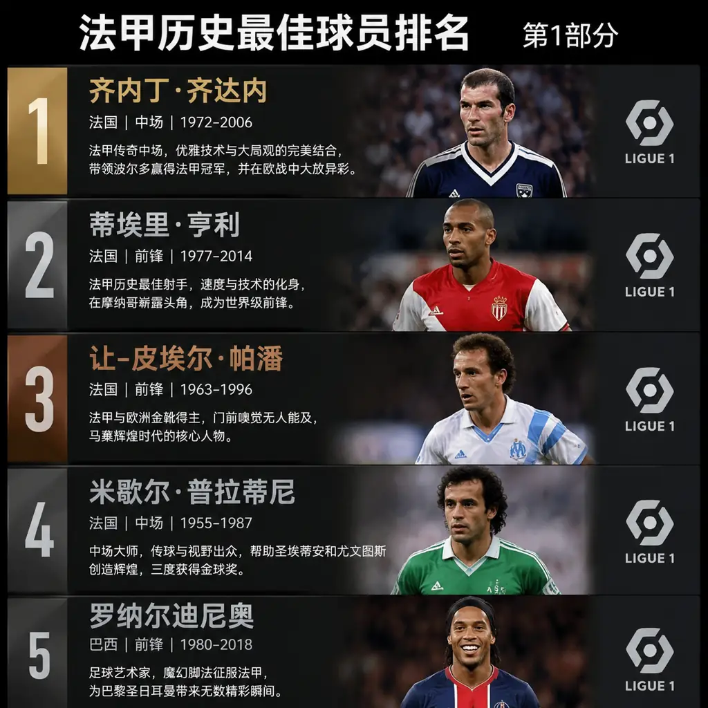 法甲历史最佳球员排名