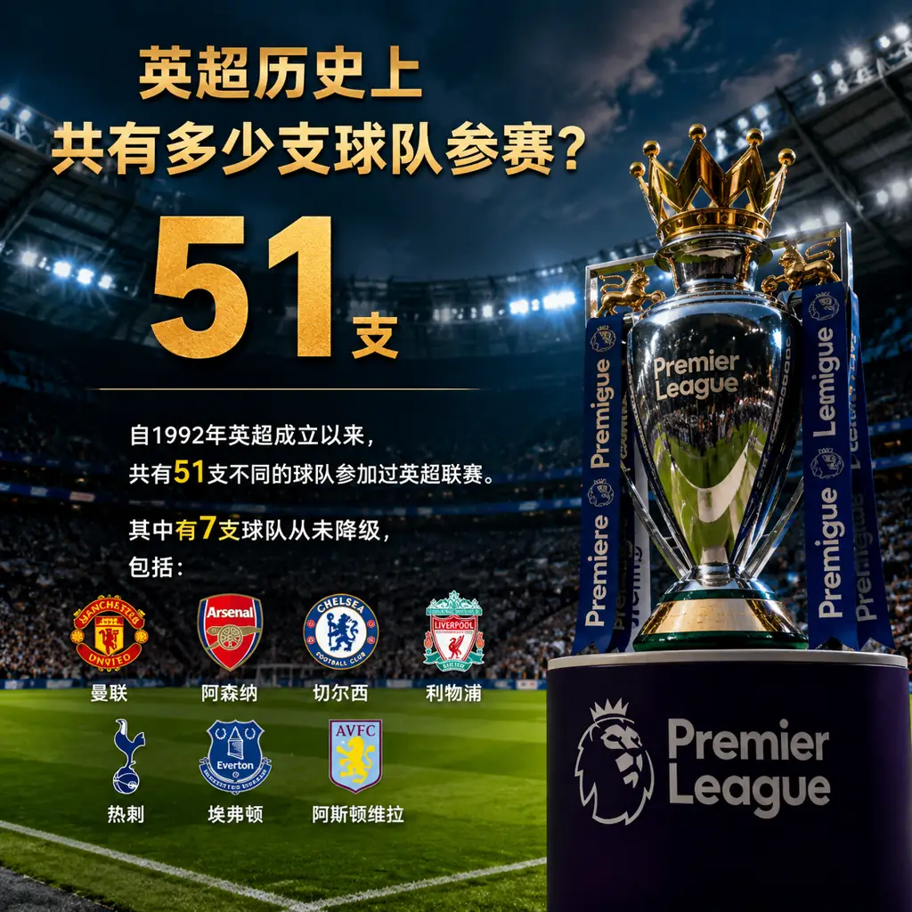 英超历史上共有多少支球队参赛